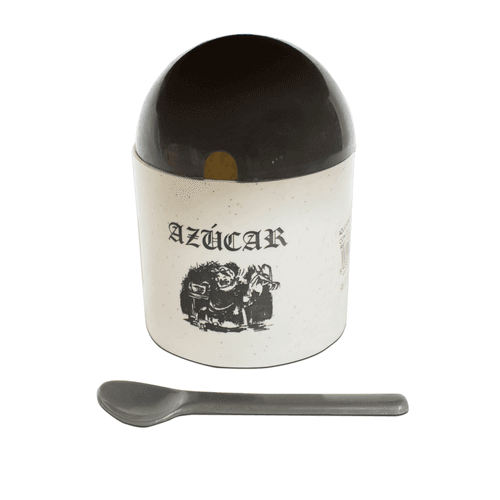 Azucarero con tapa de plástico  y cuchara 