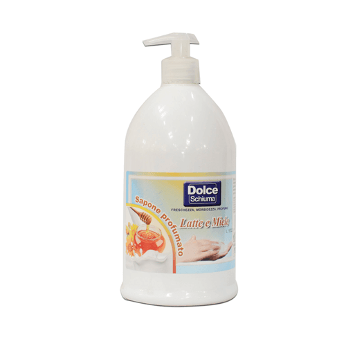 Jabón líquido de leche y miel con dosificador 1000 ml de marca DOLCESCHIUMA