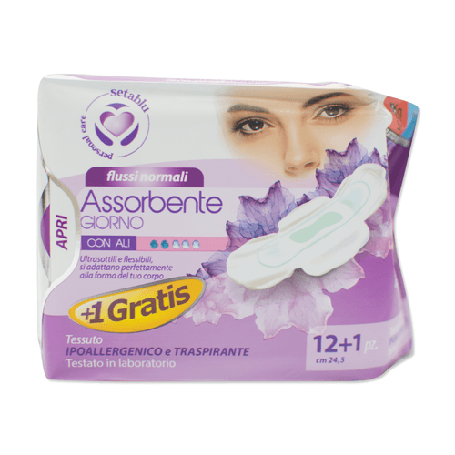 Almohadillas sanitarias con alas, para el día 12+1 unidades