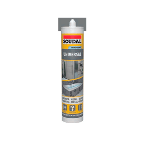 Silicona universal multiusos color transparente, 280 ml.