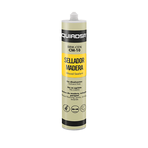 Masilla acrílica para madera, color pino, 300 ml.