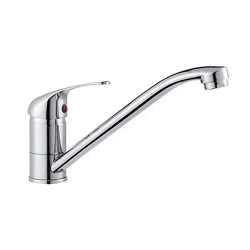 Grifo monomando cromado para cocina con caño bajo