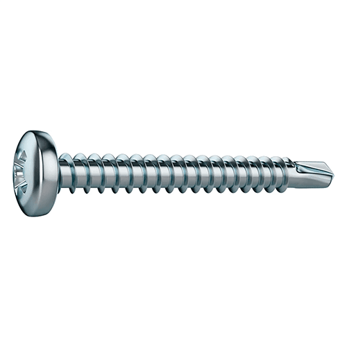 Bolsa de 12 tornillos para metal de cabeza abombada y longitud 45 mm.