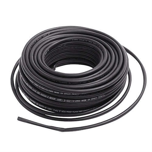 Cable eléctrico 12 AWG (4 mm2) color negro, rollo de 50 m.