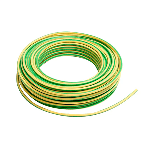 Cable eléctrico 12 AWG (4 mm2) color verde amarillo, rollo de 25 m.