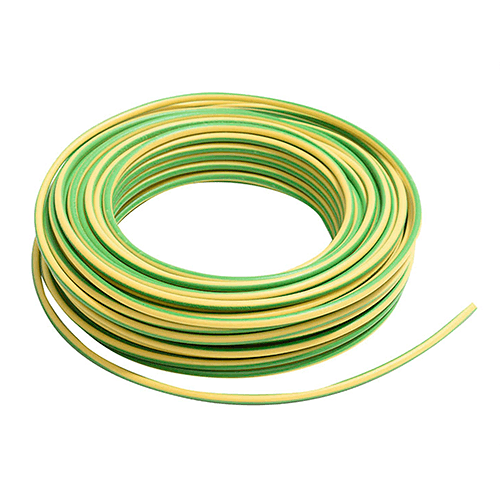 Cable eléctrico 12 AWG (4 mm2) color verde amarillo, rollo de 50 m.