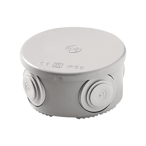Caja eléctrica de conexión, estanca IP55, redonda diámetro 70 mm, ancho 36 mm