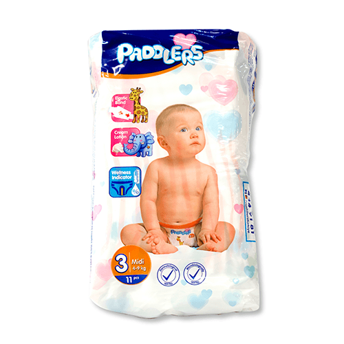 Paddlers baby culeros midi 4-9kg, 11 unidades