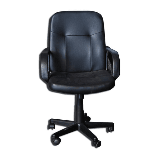 Silla giratoria, forro de vinil negro
