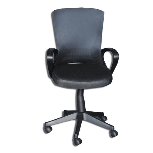 Silla giratoria, negra, espaldar de malla