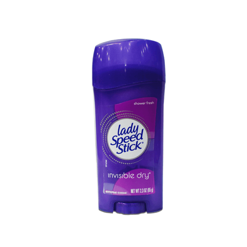 Desodorante marca Lady Speed Stick, seco e invisible.
