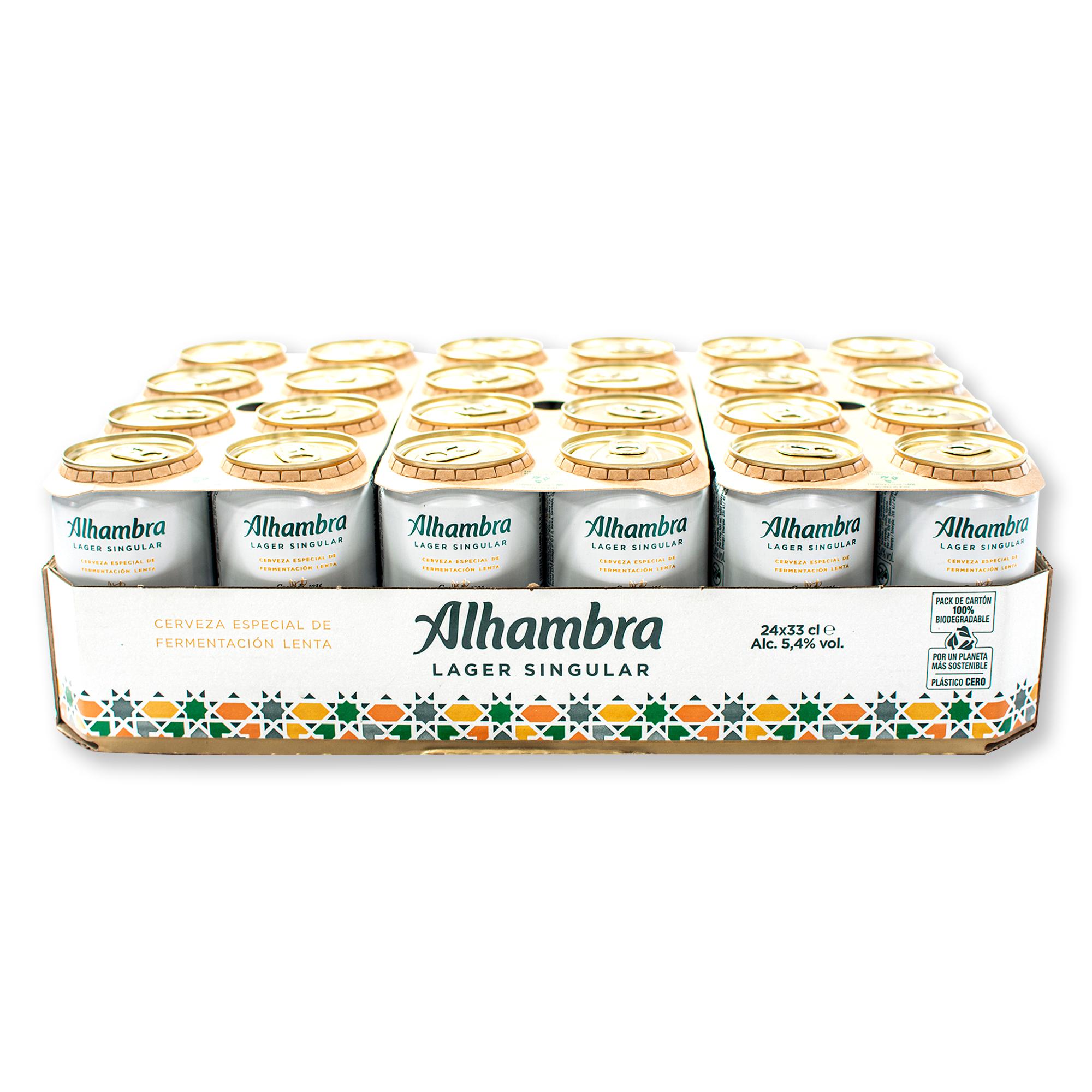 Cerveza marca Alhambra Lager Singular 5,4% de alcohol (24 unidades)