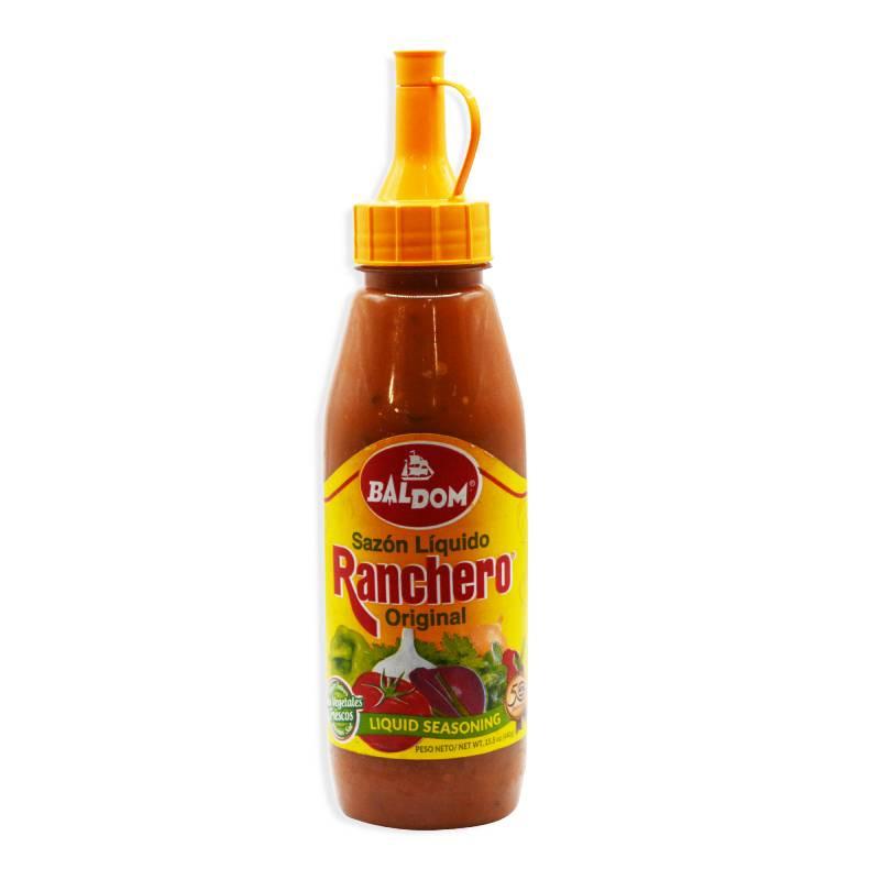 Sazón líquido ranchero original “Baldom”, 15.5 Oz