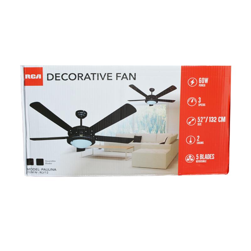 Ventilador de techo decorativo, marca RCA, 52 pulgadas