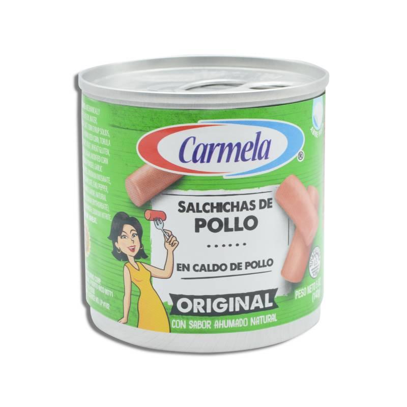 Salchichas de pollo en conserva. 30 g