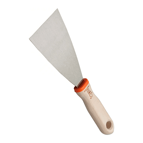 Espátula de acero y mango de madera, ancho 8 cm
