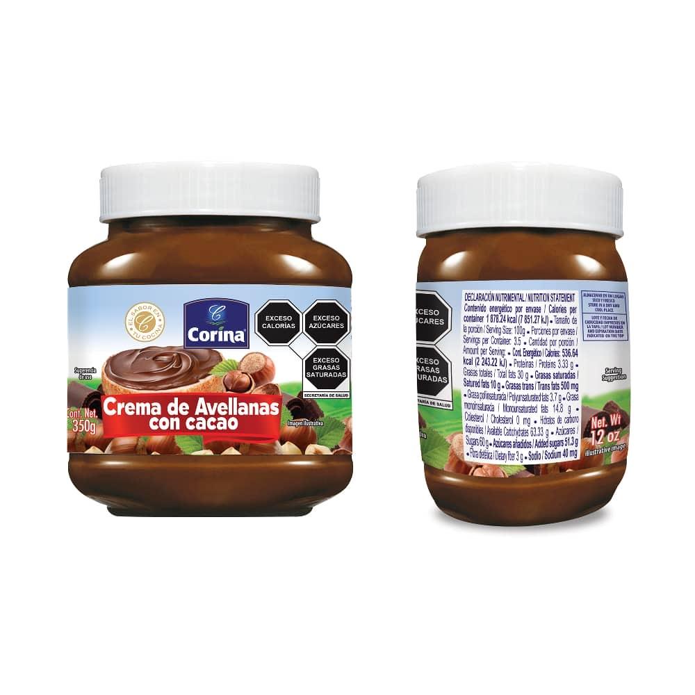 Crema de avellana con cacao 350 g.