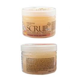 Exfoliante de azúcar, coco y melocotón, 8 oz