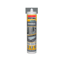 Silicona universal multiusos color transparente, 280 ml.
