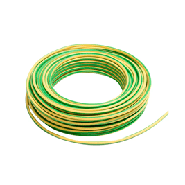 Cable eléctrico 10 AWG (6 mm2) color verde-amarillo, rollo de 25 m.