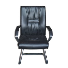 Silla fija, forro de vinil, color negro
