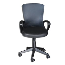 Silla giratoria, negra, espaldar de malla