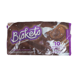 Galletas dulces rellenas de crema de chocolate