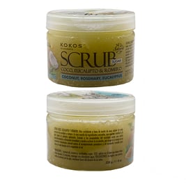 Exfoliante terapéutico de coco, eucalipto y romero, 8 oz