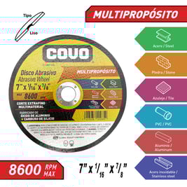 Disco multipropósito abrasivo de corte, 7x1/16x7/8¨(CV-CWMP-1816)