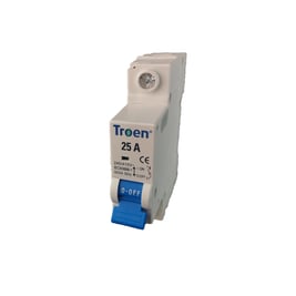 Interruptor termomagnético tipo europeo (breaker) 25 A 1 polo (TR-C65-25A-1P)