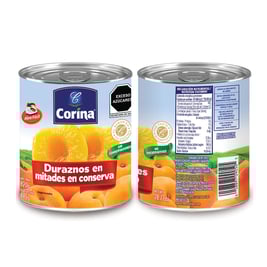 Durazno en mitades marca Corina, 820 g.