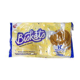 Galletas dulces rellenas de crema de vainilla