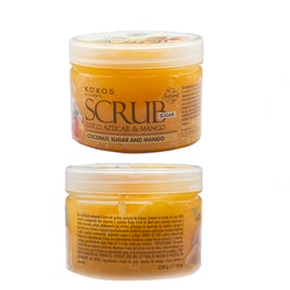 Exfoliante de azúcar, coco y mango, 8 oz