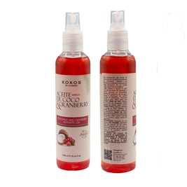 Aceite estético Coco y Cramberry, 8 oz