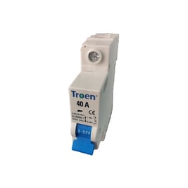 Interruptor termomagnético tipo europeo (breaker) 40 A 1 polo (TR-C65-40A-1P)