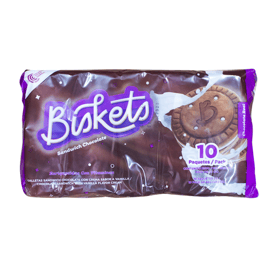 Galletas dulces rellenas de crema de chocolate