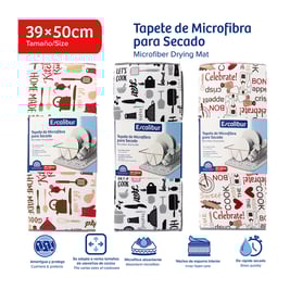 Tapete de microfibra para secado de vajilla 39 cm x 50 cm (EX-S01-DP4050)